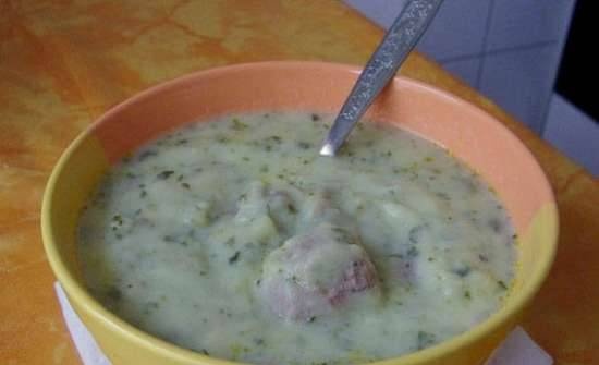 Creamy meatball soup