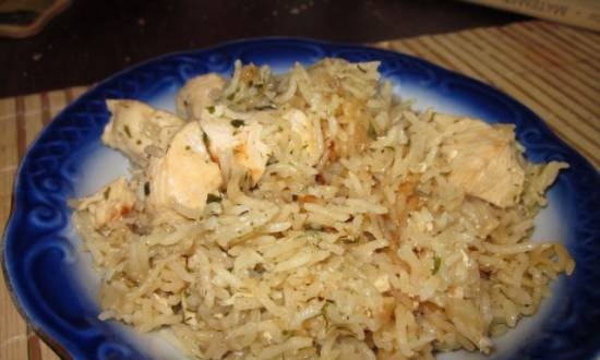 Rice with chicken "Spicy" in the multicooker Dex 50