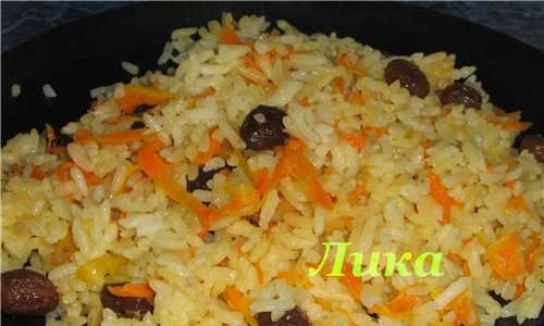 Rice with carrots and raisins
