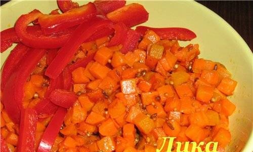 Zanahorias en aceite de mostaza