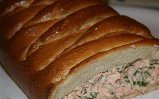 Loaf stuffed with canned fish