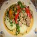 Pork with vegetables in a very hungry cream sauce (Panasonic SR-TMH 18)