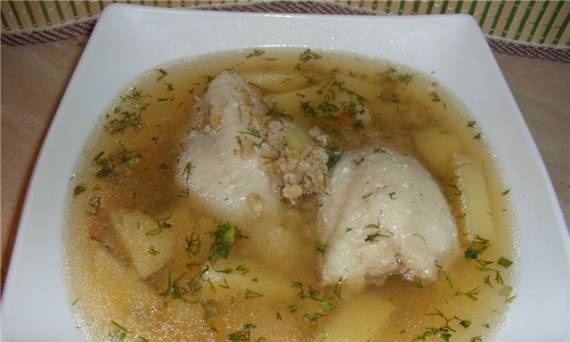 Fish soup with chicken broth