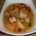 Sopa de guisantes con carne ahumada en olla de cocción lenta (Panasonic SR-TMH 18)