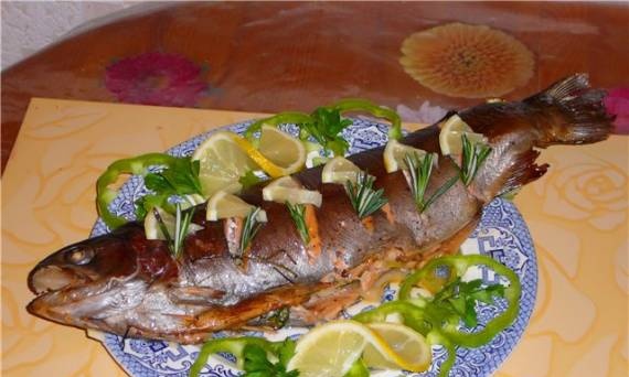 Baked river trout with rosemary