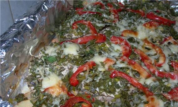 Filetes de pavo al horno con verduras