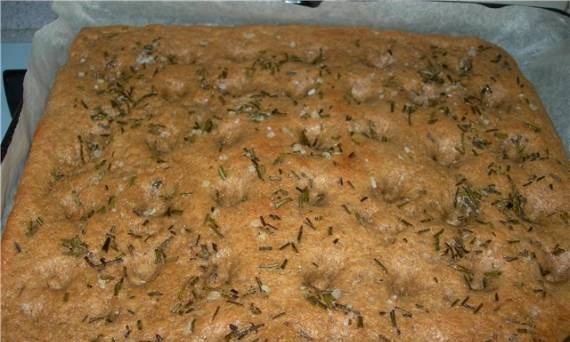 Whole grain focaccia with rosemary