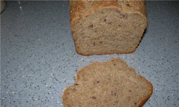 65 درجة مئوية من خبز القمح والجاودار على عجينة قمح متفرقة مع شعير غير مختمر