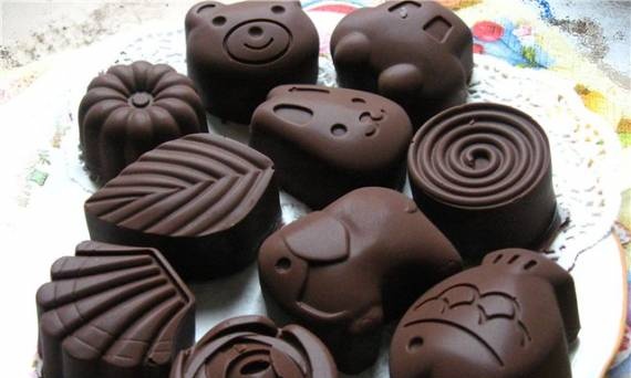 Chocolate sweets with waffle filling.