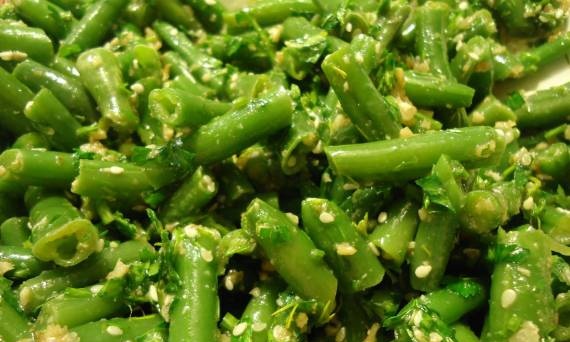 Fresh green beans salad