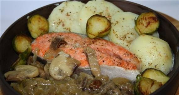 Trout with vegetables