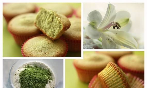 Creamy cupcakes with matcha tea