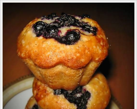 Muffins with berries on proteins