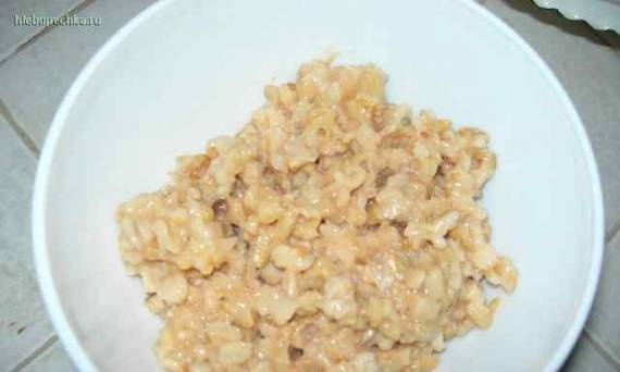 Whole grain oat porridge in a slow cooker