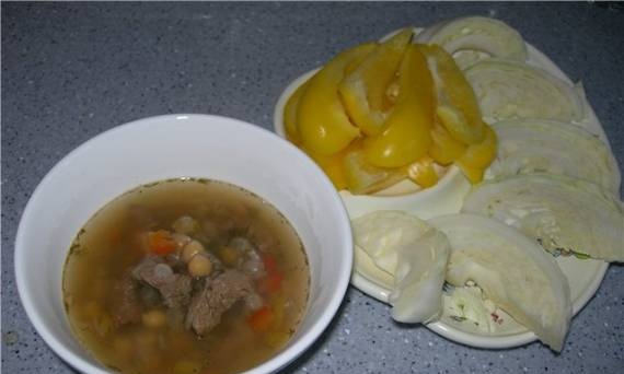 Vegetable soup with meat broth. (Cuckoo 1054)