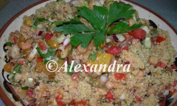 Tabouleh - a warm salad with whole grain couscous