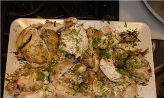 Baked chicken in herbs (Multicooker)