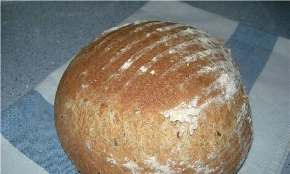 Whole grain wheat-rye milk bread made from "cold" dough