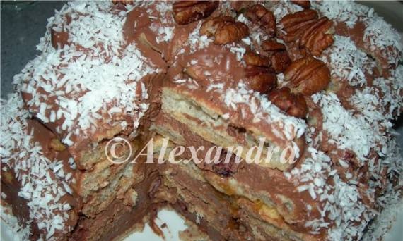 עוגת פודינג דגנים מלאים עם קרם גבינת שוקולד קל וריבת פירות ללא סוכר