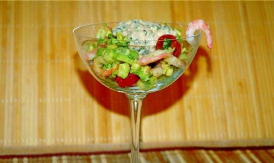 Shrimp and avocado cocktail salad