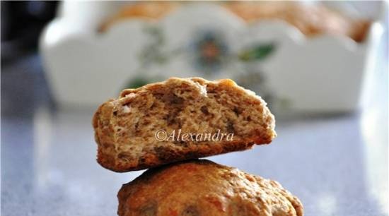 Scones with oatmeal and coffee glaze