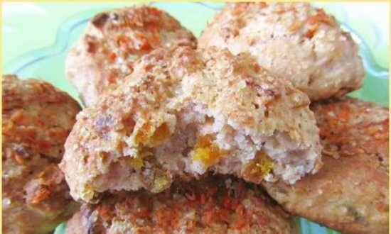 Cookies with dried apricots and yogurt