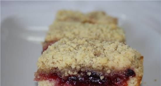 Tarta de arándanos y naranja con streusel