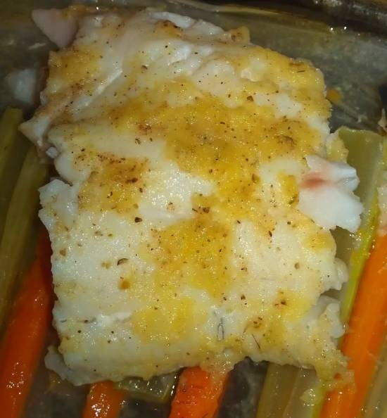 Baked pike perch in the sleeve