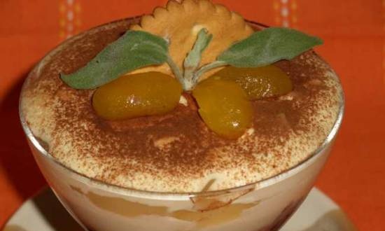 Pear and Prune Salsa in Mascarpone Cream