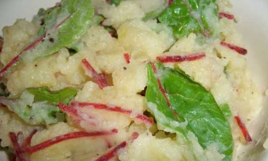 Potatoes with celery, chard and beets