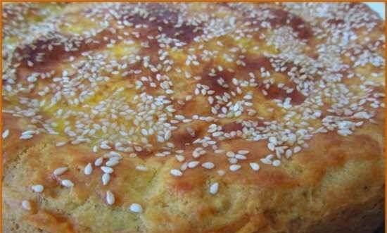 Roses pie with cheese on kefir