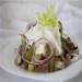 Tongue salad with mushrooms