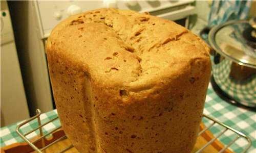 Rye-wheat custard bread in a bread maker