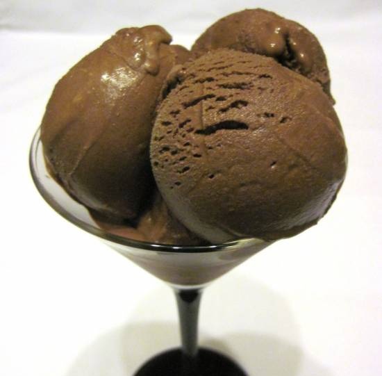 Chocolate ice cream (no eggs)