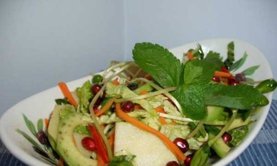 Peking cabbage and sunflower sprouts salad