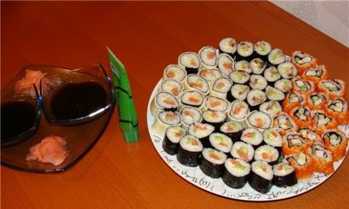 Homemade sushi