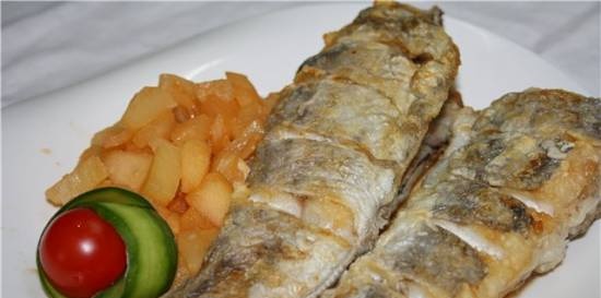 White fish with fruit sauce