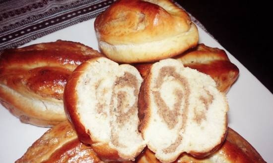 Buns with nut filling