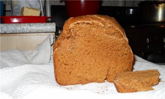 Rye-wheat bread with tomato juice.