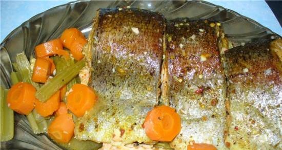 Trout baked in sleeve