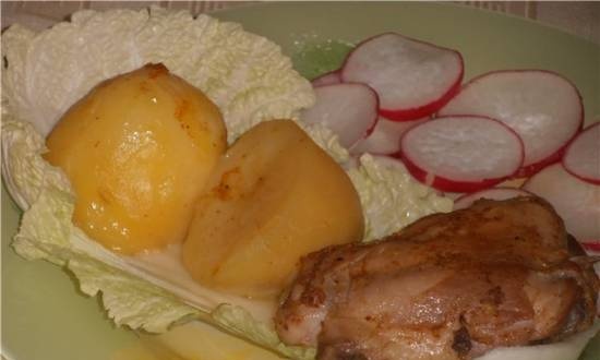 Chicken in orange juice and potatoes in orange gravy (Brand 6050 pressure cooker)