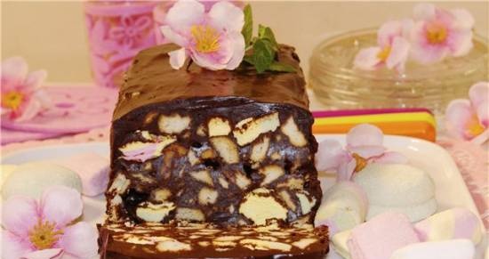 Chocolate terrine or no-bake quick dessert
