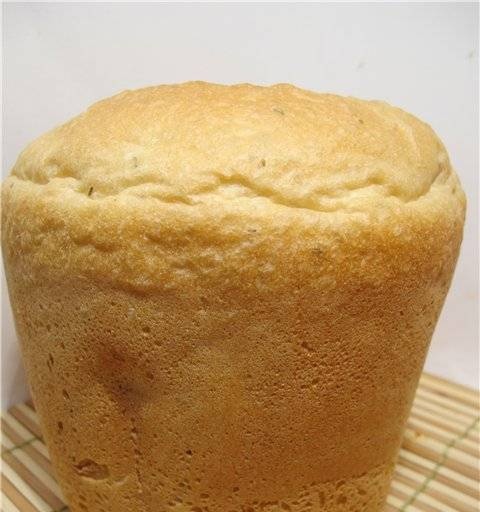 Wheat bread with anise on a dough in a bread maker