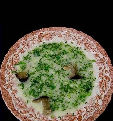 Okroshka with mushrooms