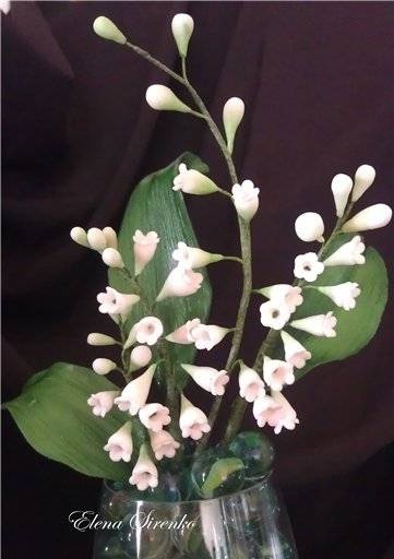 Lily of the valley from mastic (master class dedicated to husky)