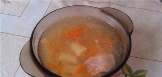 Homemade fish soup based on white fish broth by Auguste Escoffier's recipe (Zigmund & Shtain MC-DS42IH)