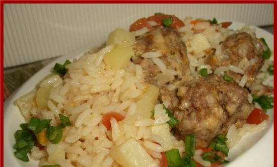 Rice with meatballs (Brand 6050 pressure cooker)
