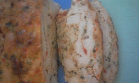 Chicken breast terrine with pepper and herbs