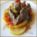 Chicken liver with apples and bell pepper
