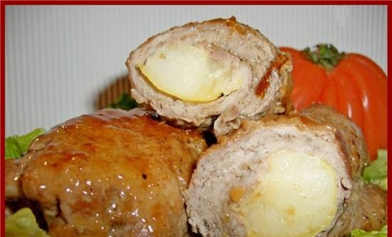 Meat rolls with pear